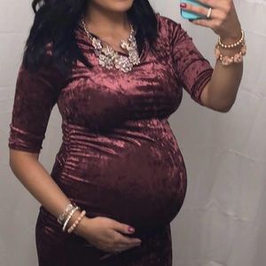 Sexy Velvet Pinkblush Maternity Dress